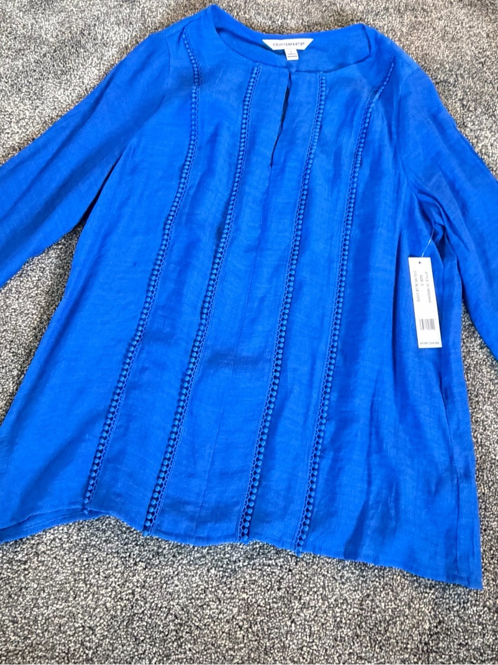 Counterparts Cobalt Blue Embroidered Tunic Top